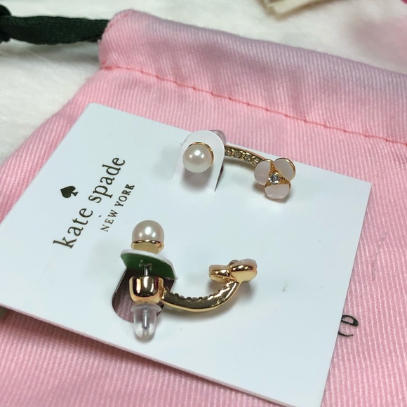 NWT KATE SPADE ♠️ GOLD DISCO PANSY EARRINGS - Picture 6 of 8